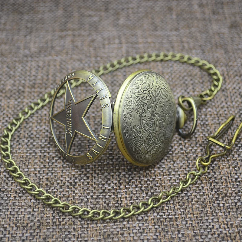 

Wholesale Fashion Quartz Saintseiya Pocket Watch Necklace Woman Star Retro Man FOB Watches Cute Vintage Bronze Gift Girl Kid