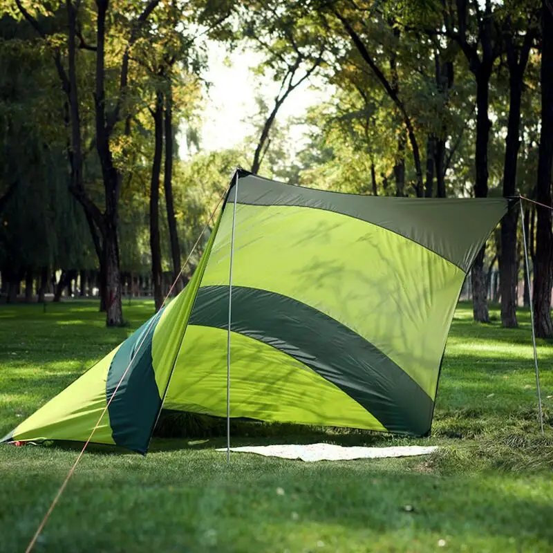 550*560CM Tarp Sun Shelter 210T oxford silver coated Anti UV Rainproof Beach Tent Pergola Awning Canopy Camping Sunshelter | Спорт и
