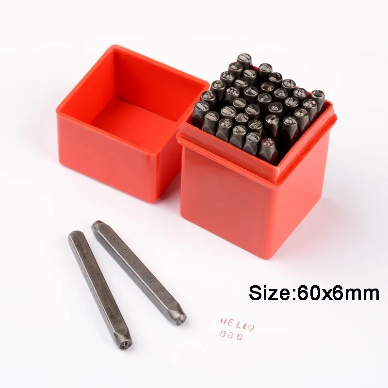 Size B 60x6mm 36 шт./кор. черного листового железа, с изображением букв алфавита, A-Z и номер 0~ 8 уплотнение штампа набор печатей для обучения игры ювелирные изделия аксессуары "сделай сам" для изготовления инструментов F60 - Цвет: Size B 60x6mm