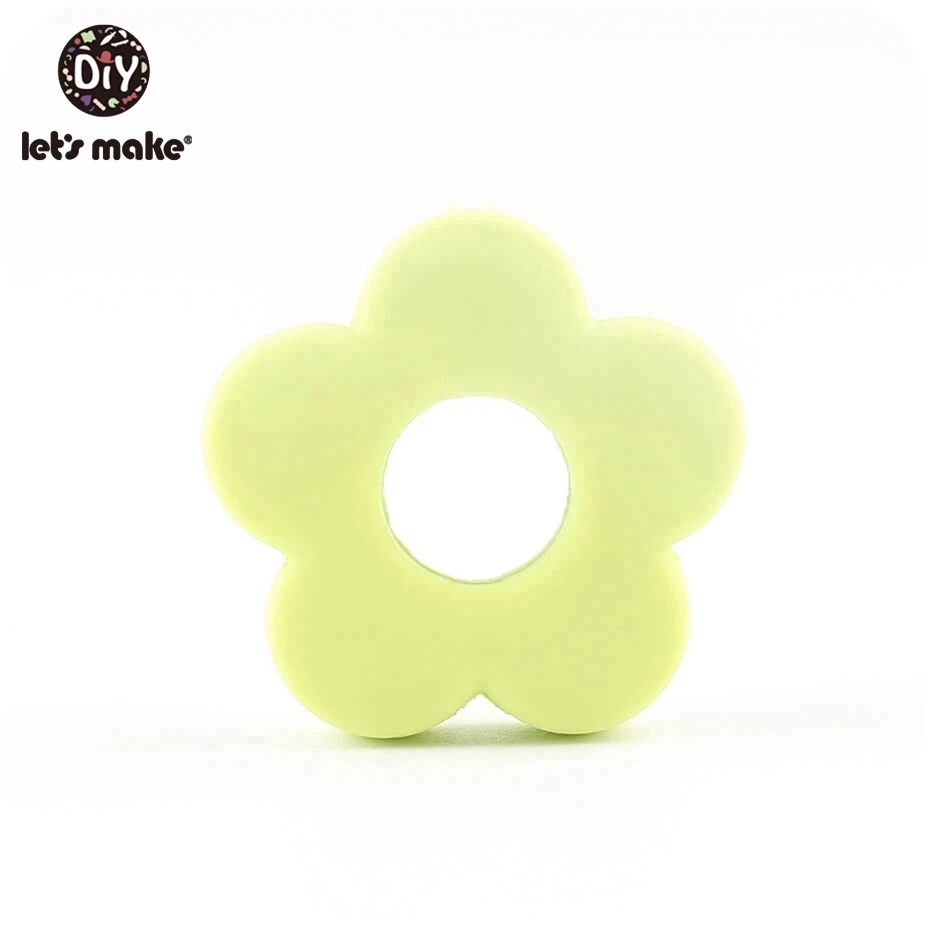 flower 2 Let's Make 5 шт силиконовые бусины в виде облаков пищевые Материалы Силикон для жевания бусины Детские аксессуары DIY Подвеска для кормления ребенка прорезыватель - Цвет: flower 2