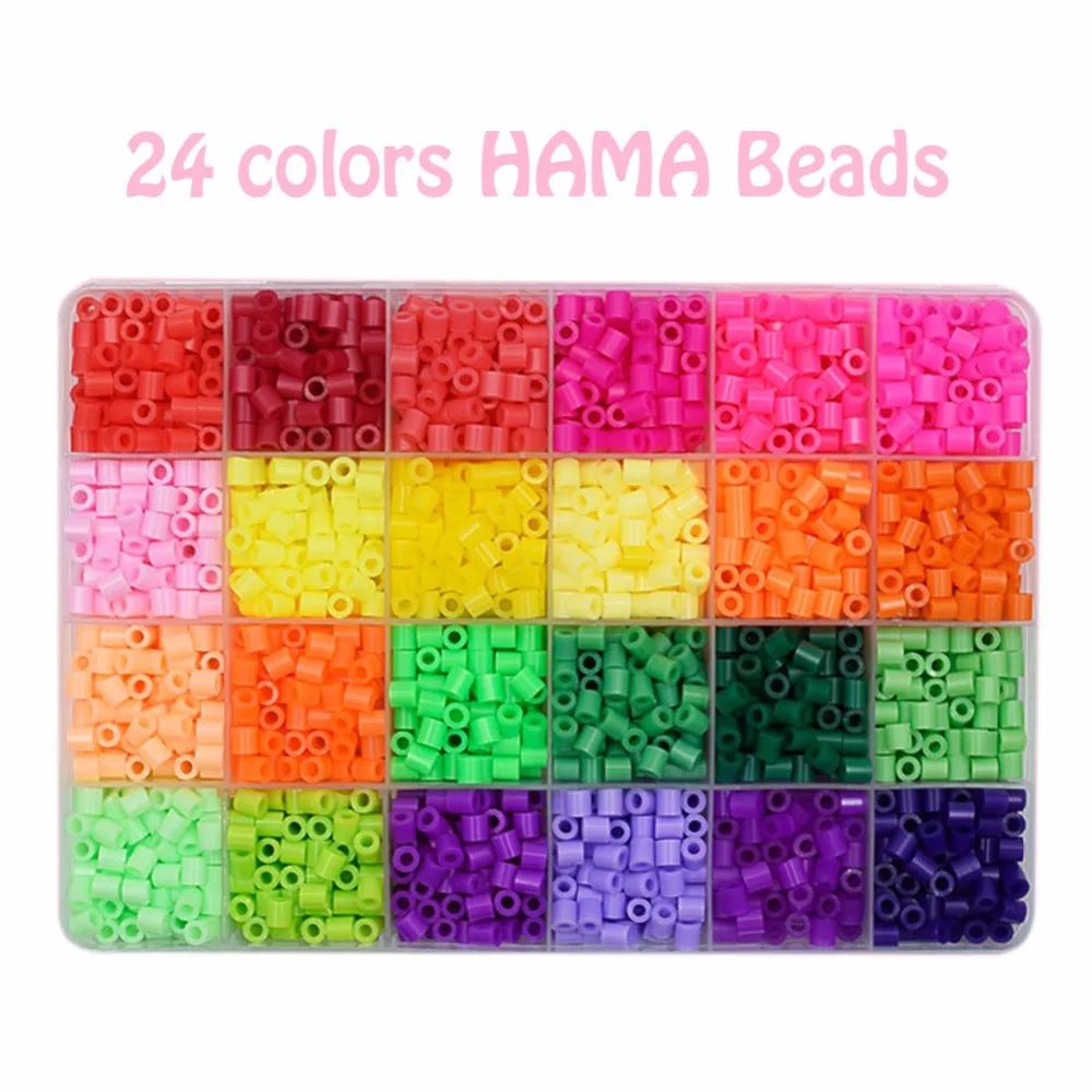 24 цвета бусины Hama 5 мм Perler 2400 шт. для рукоделия сделай сам плавкий предохранитель