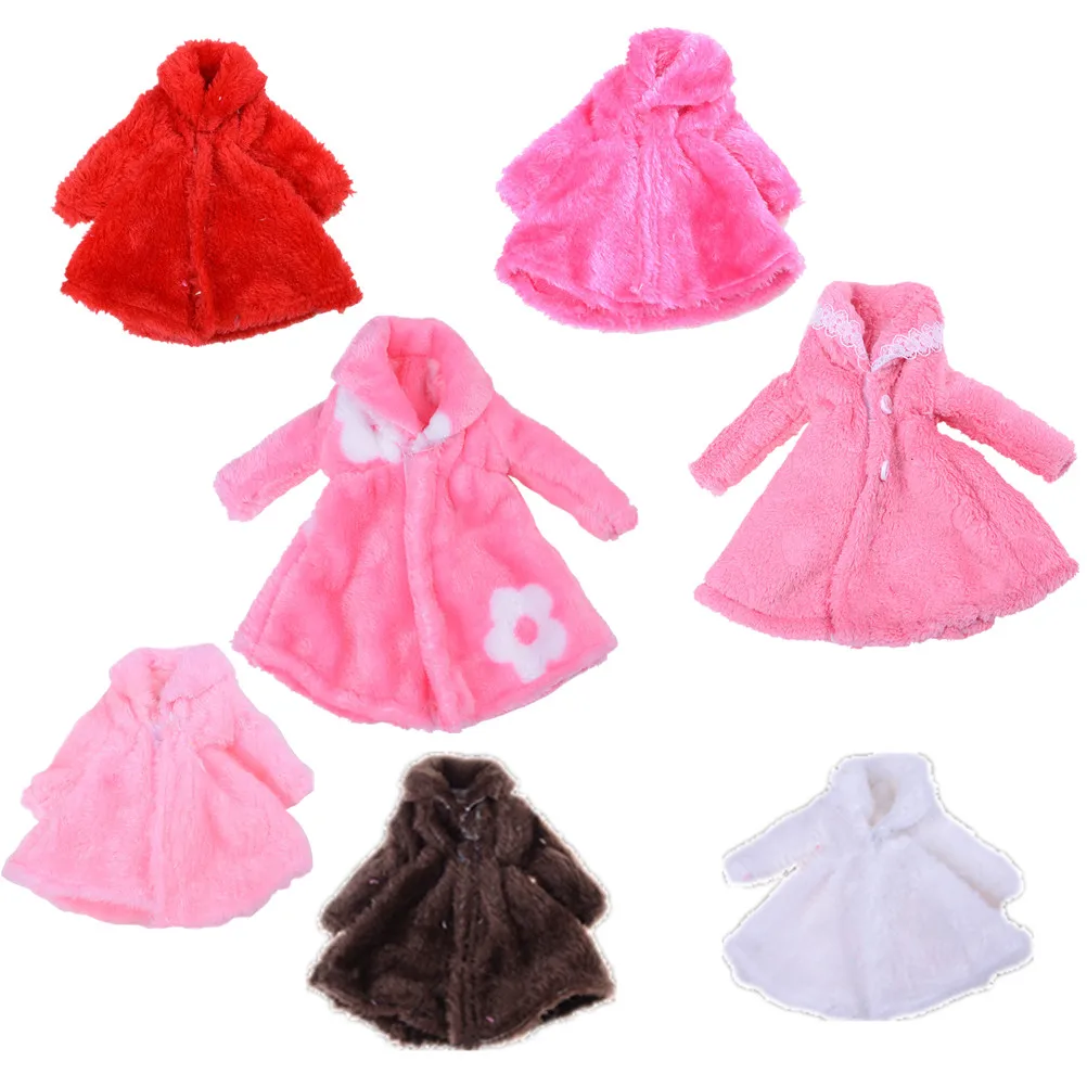 

1PCS Winter Warm Wear Pink Fur Coat Clothes For Doll Doll Kids Playhouse Toy Doll Accessory Fur Doll Clothing For 1/6 BJD Doll