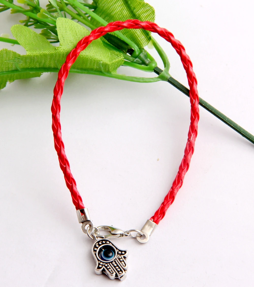Оптовая продажа 10 шт Красный Хамса ручной шнурок браслеты счастливые амулеты
