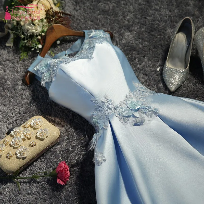 TANYA BRIDAL ТРАПЕЦИЕВИДНОЕ атласное платье без рукавов для выпускного вечера с бантом на талии и простой аппликацией для женщин Свадебное платье JQ455