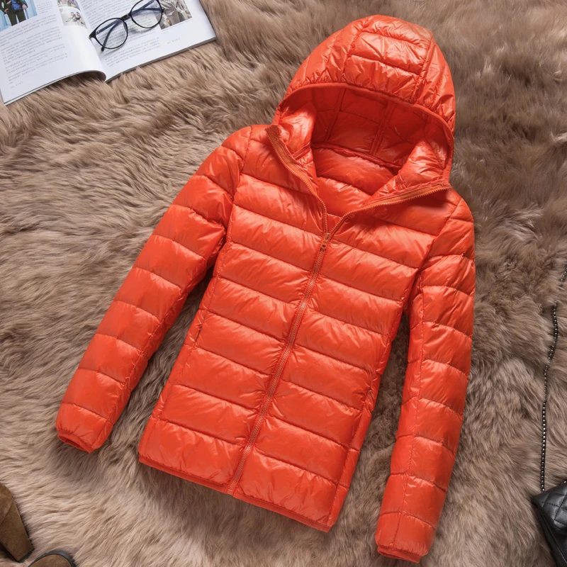 Зимние женские пуховики больших размеров 3XL Короткие ультра легкие пуховые