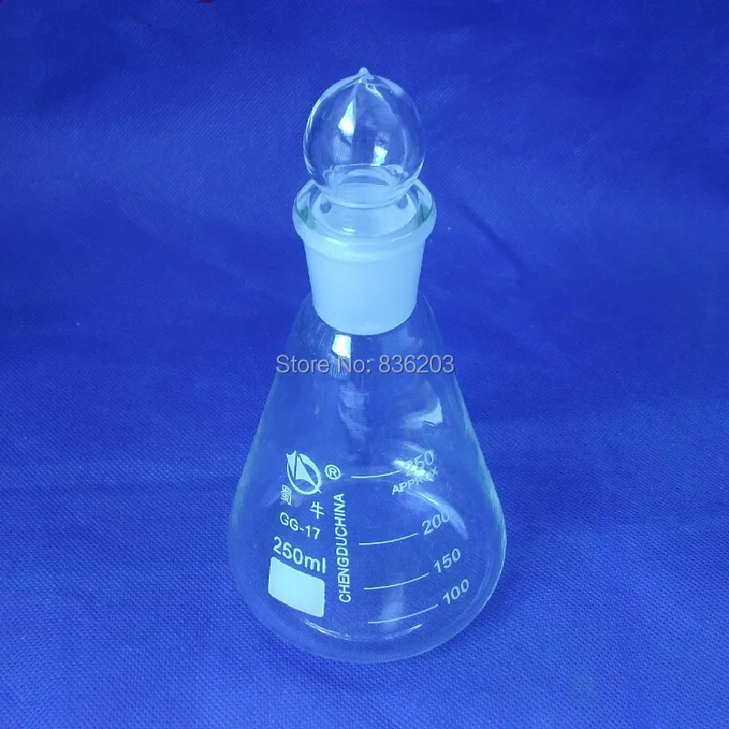 Лабораторная коническая колба с пробкой 250 мл|flask lab|flask chemistryflask stopper |