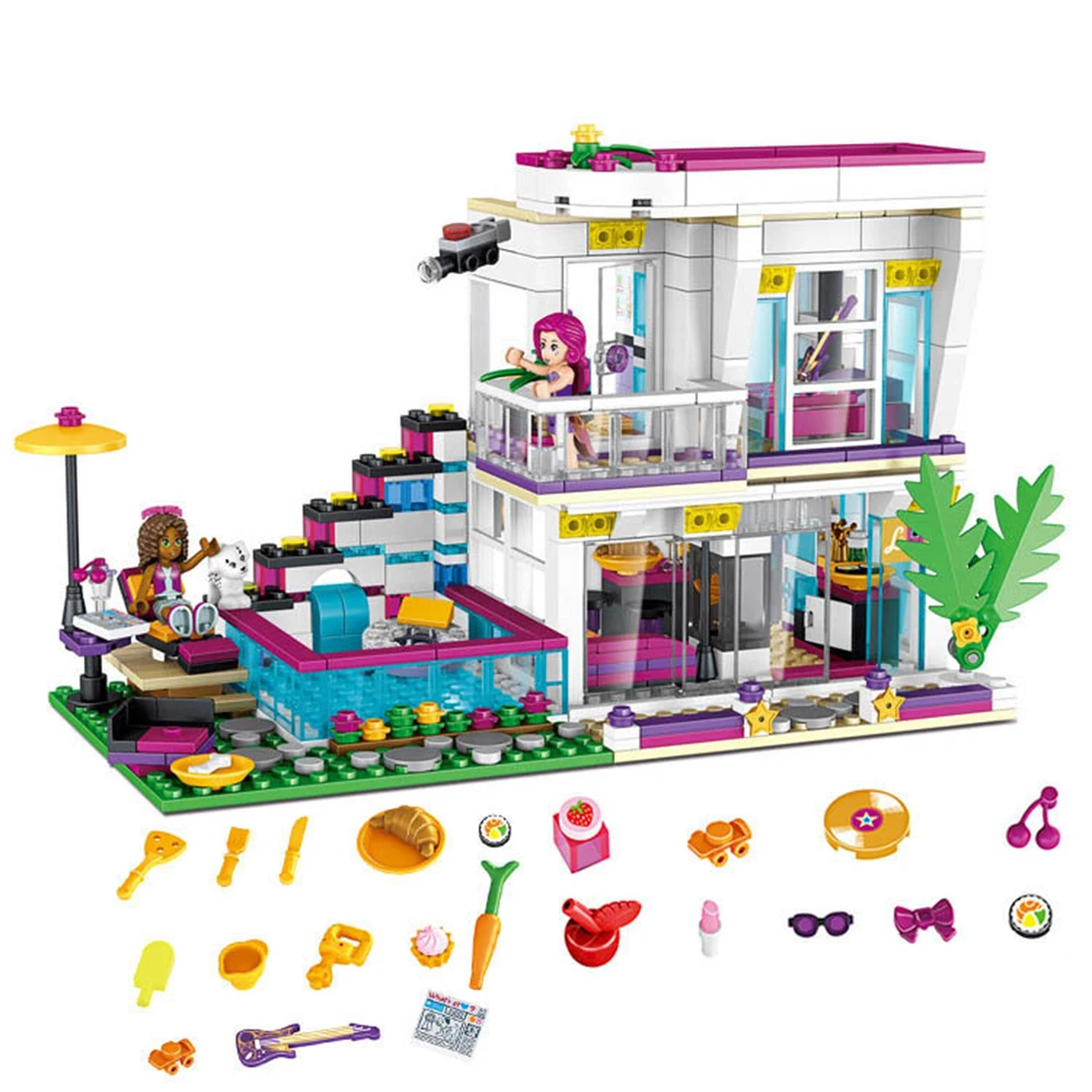 Развивающие строительные блоки игрушки для девочек 6 лет поп звезда Livi's House DIY