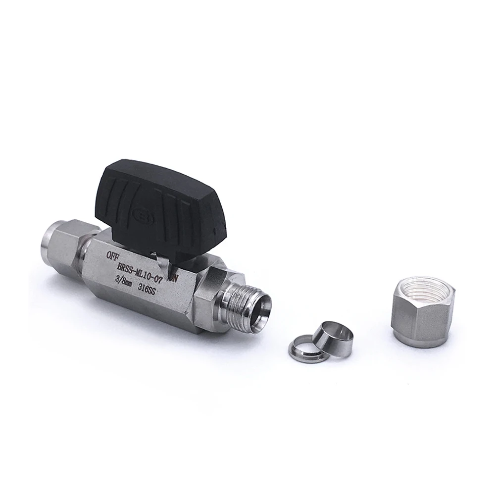 Компрессионный шаровой клапан 1/4 &quot3/8&quot 1/2 &quot6/8/10/12/14 мм OD корпус из нержавеющей
