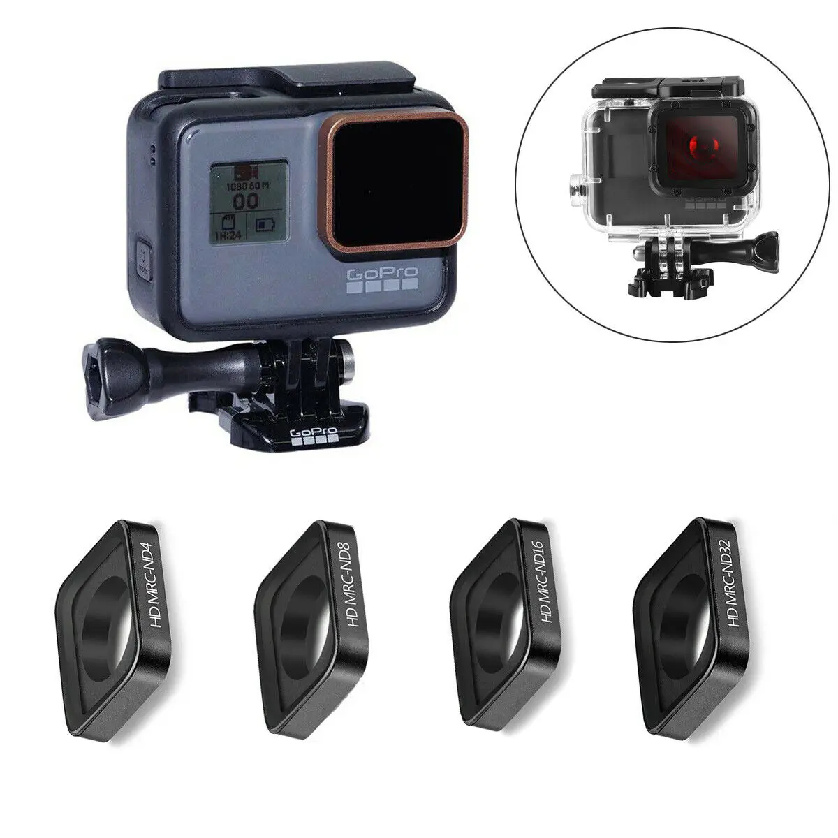 ND4 ND8 ND16 ND32 фильтр для объектива нейтральной плотности для Gopro Hero 5 6 7 Черная Камера экшн-камера аксессуар Топ