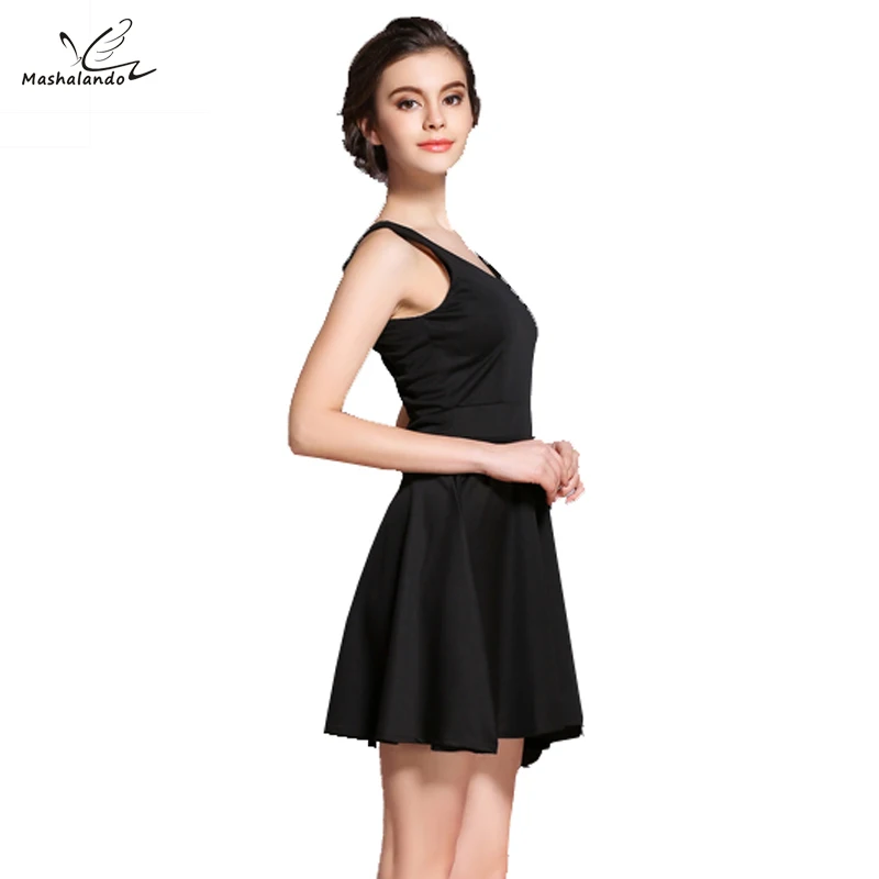 Fashions Spring Summer Dresses 2017 Solid Black Short Vestidos Moda Clothing for Women Sundress Vintage Retro Rockabilly | Женская