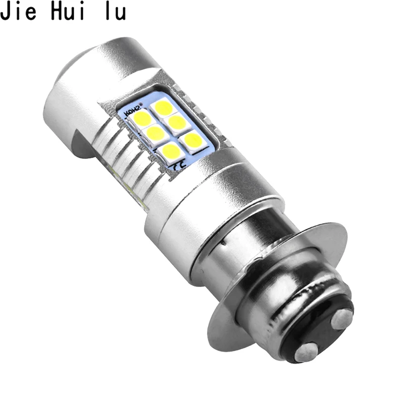Светодиодный светильник P15d H4 H6 для мотоцикла 21 чип 3030 SMD лампы 12 В белый мопеда