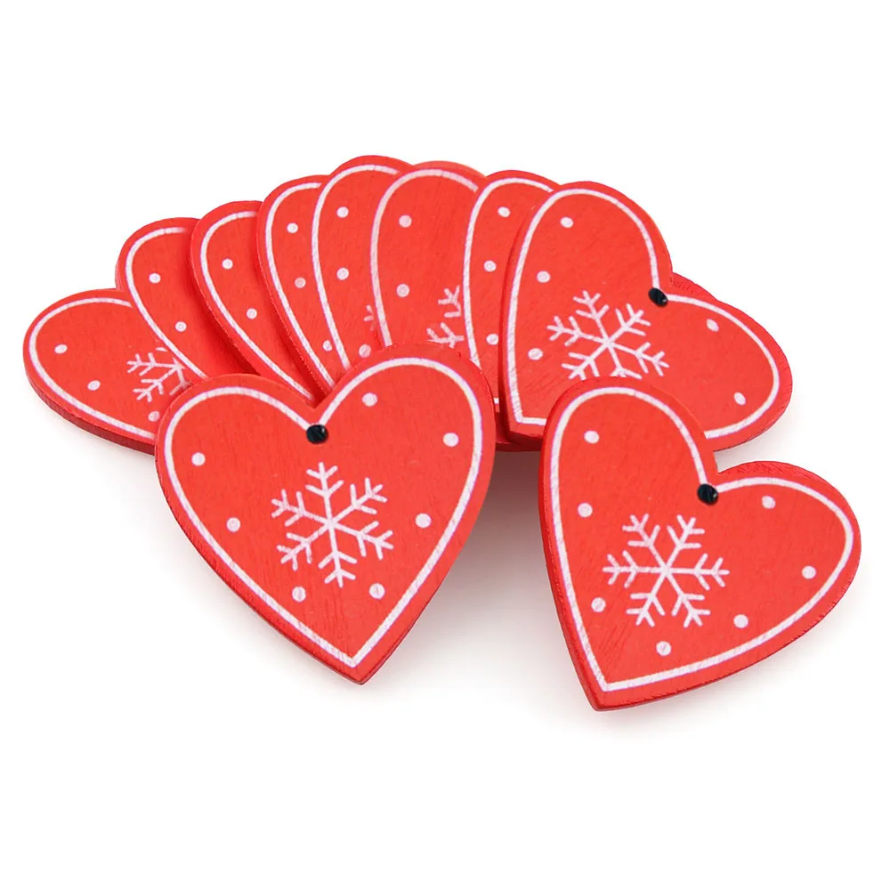 20pcs Christmas Ornaments Natural Wood Heart Tree Star Decorations For Home | Дом и сад
