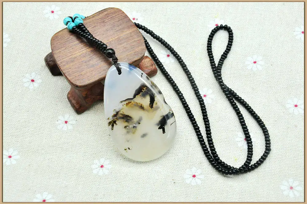 Женское ожерелье с подвеской в виде халцедона из натурального океана Yumten