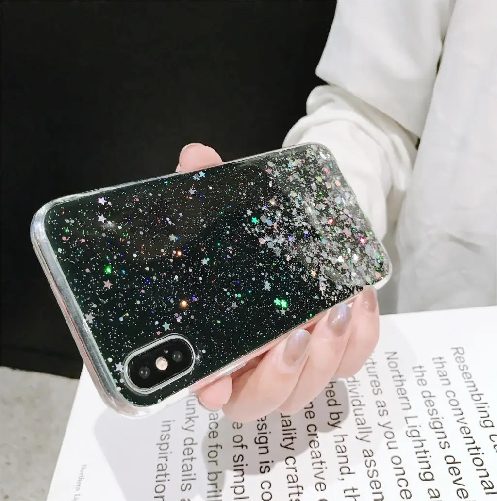 Милый Блестящий блестящий чехол для телефона samsung Galaxy S9 S8 S10 Plus Note 9 8 из эпоксидной
