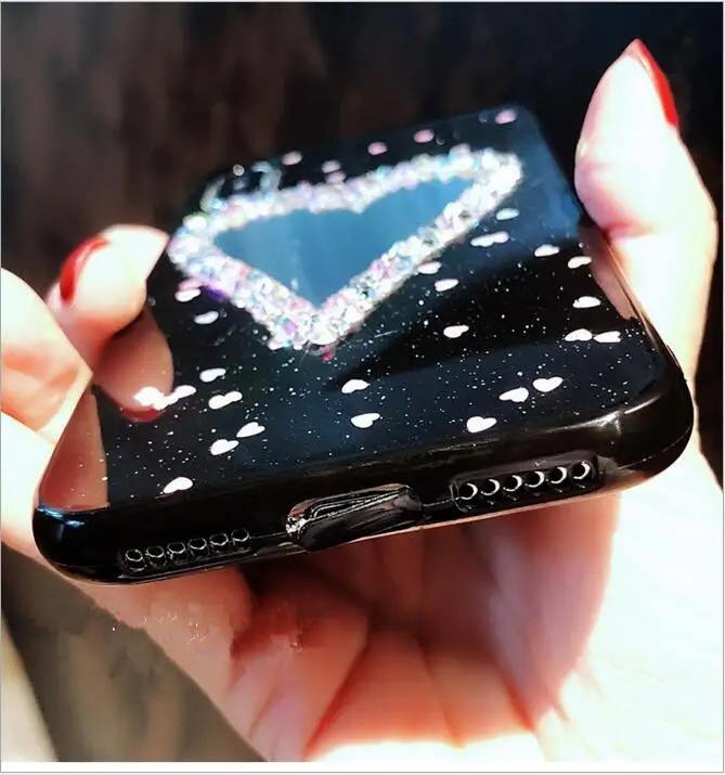 Модный роскошный зеркальный чехол для iPhone Xs max 6 7 8 plus ювелирный Чехол мобильного