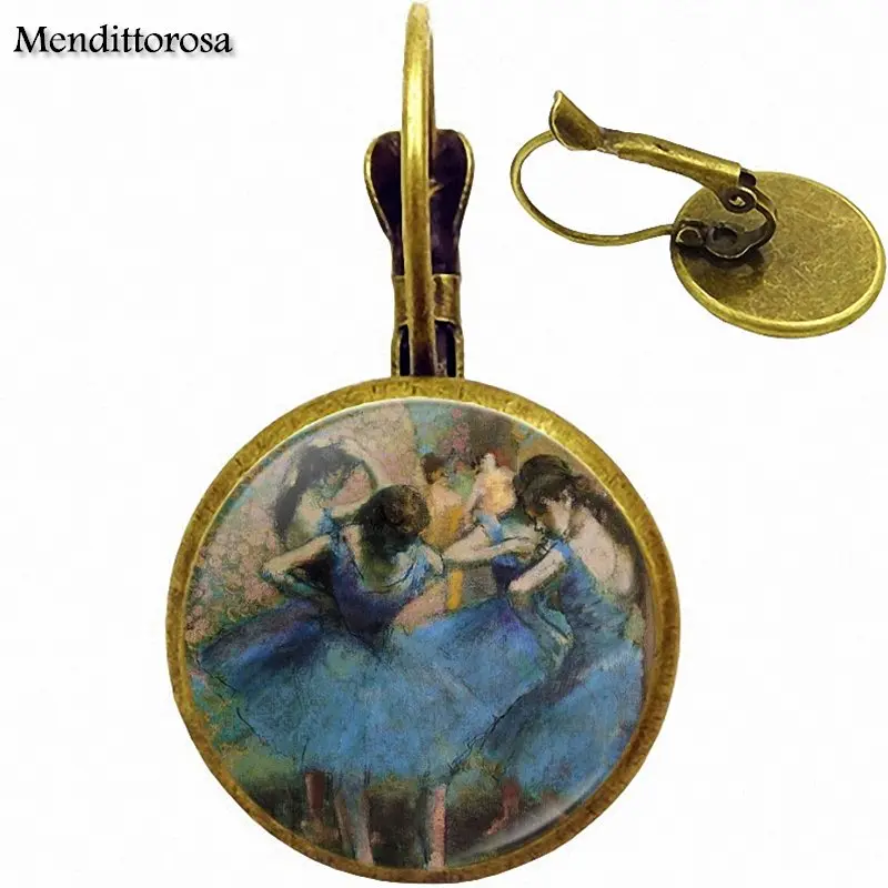 Серьги клипсы Degas Prima Paris для девочек бронзовые/Серебристые/золотистые|drop
