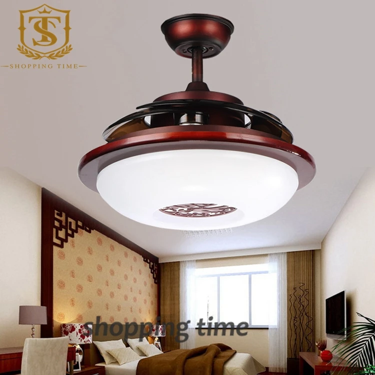 Китайский Стиль Небольшой 32 Дюймов Потолочный Вентилятор Свет Невидимый Лопасти
