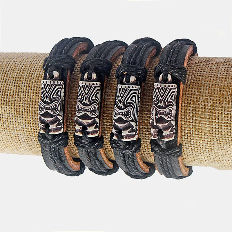 Оптовая продажа 12 шт. черная кожа белая тики|bracelet zirconia|charm leather braceletscharming angle |