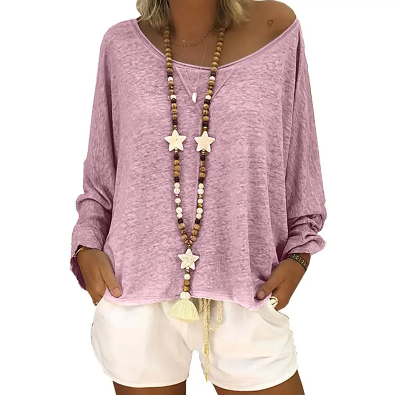 Осенняя футболка с рукавом летучая мышь большие размеры свободная повседневная