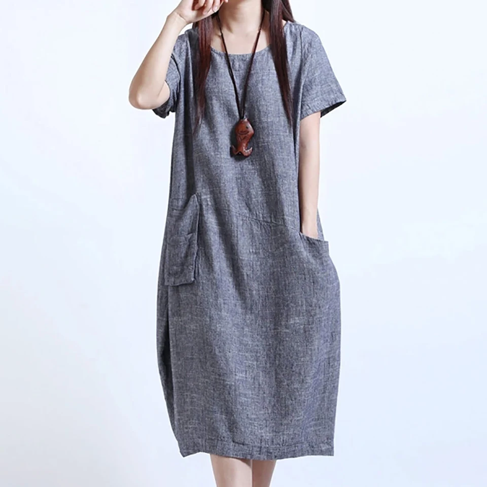 Модные женские туфли летнее платье круглый вырез горловины Изделие из хлопка с