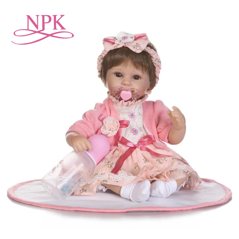 NPK 16 дюймов bebe realista menina кукла для маленькой девочки милый розовый стиль принцессы