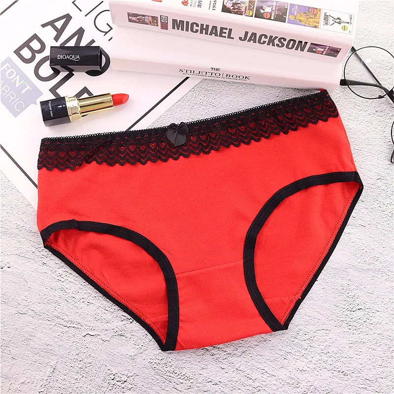 3 шт./лот Новинка хлопковое молочно красное нижнее белье для девочек подростков