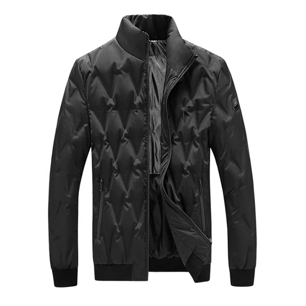 USB Charging Heating Jacket Coat for Men Winter Thermal Clothing Heating Warm Thermostatic Long Sleeve High Collar Outfit M-4XL