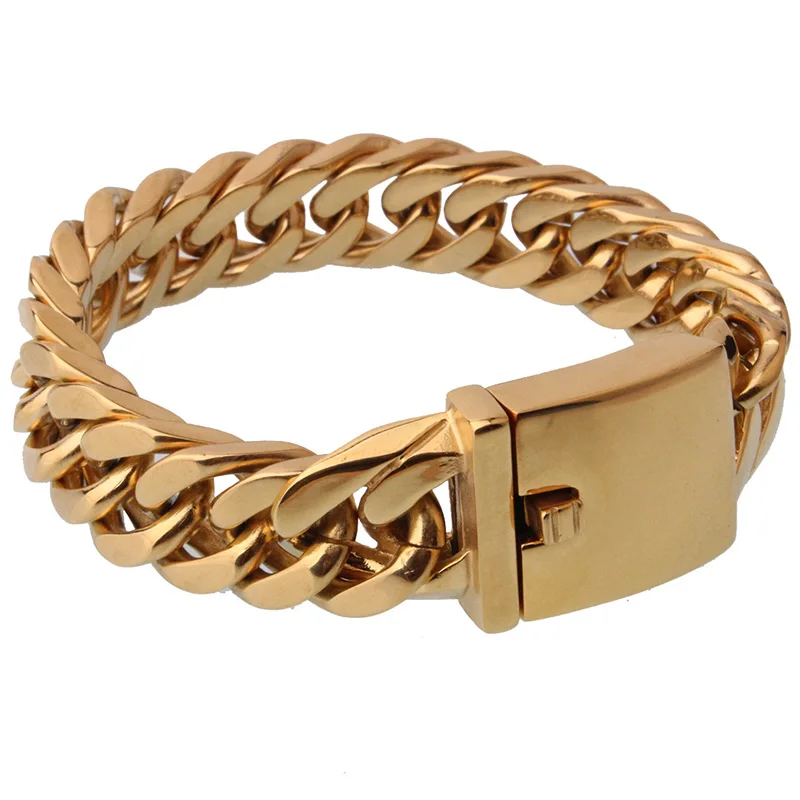 Браслет цепочка Майами Мужской из нержавеющей стали большая кубинская цепь 17*220