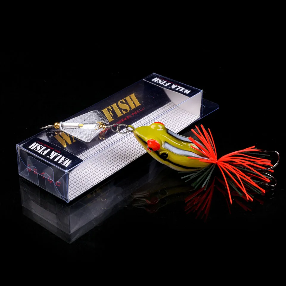 WALK FISH 1 шт. 135 мм 9 г рыболовные приманки тройные Крючки Topwater Ray лягушка гольян приманка воблеры 3D Глаза рыболовные снасти - Цвет: B 2