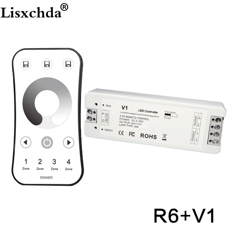 DC5V 36V Беспроводной 2 4 г зоны RF сенсорный светодиодный регулятор света контроллер