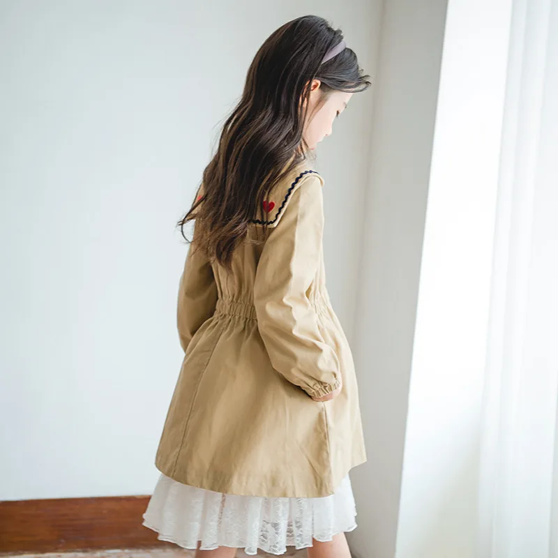 

New Girls Autumn Coat 2018 Children Outwear Embroidered Love Heart Pattern Baby Jackets Kids Coat Toddler Long Sleeve Tops,#3407