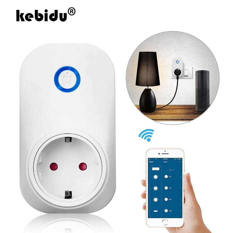 Kebidu 10A умный WiFi Пульт дистанционного управления таймер розетка ЕС вилка для