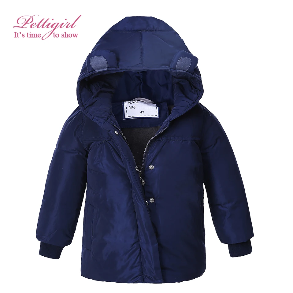 Pettigirl Wholesale Boys&ampGirls Hooded Coat With Cute Ears Kids Cotton Jacket Children Winter Spring Clothing U-MBOC1006-1506BL |