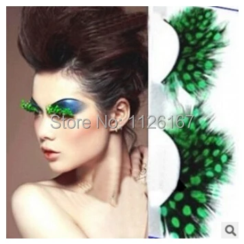 Новое поступление Очаровательные Красивые перьевые накладные ресницы бирюзовые