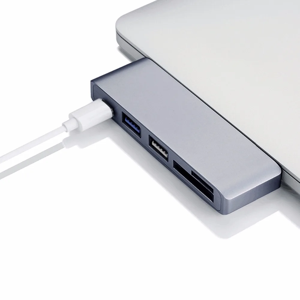 

usb c hub with power adapter usb 3.0 hub usb ports and SD and Micro SD Card slots type c hub for macbookpro