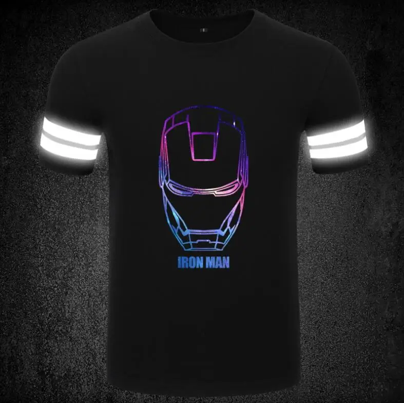 Мужская хлопковая футболка с круглым вырезом и коротким рукавом черная принтом