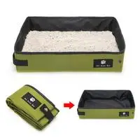 Green Коробка для кошачьего туалета, складная подстилка для домашних животных, водонепроницаемая уличная складная коробка для кошачьего туалета, переносное сиденье для унитаза - Цвет: Green