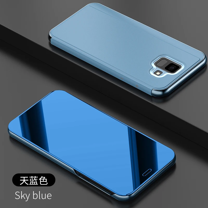 Зеркальный Чехол С Откидывающейся Крышкой для samsung Galaxy A6 + плюс 2018 J4 J6 J8 A8 звезда