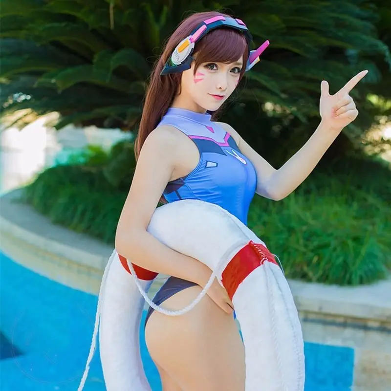 Игра OW D. VA Косплей Костюм одна деталь купальники Evangelion EVA в стиле сукумидзу S-L |