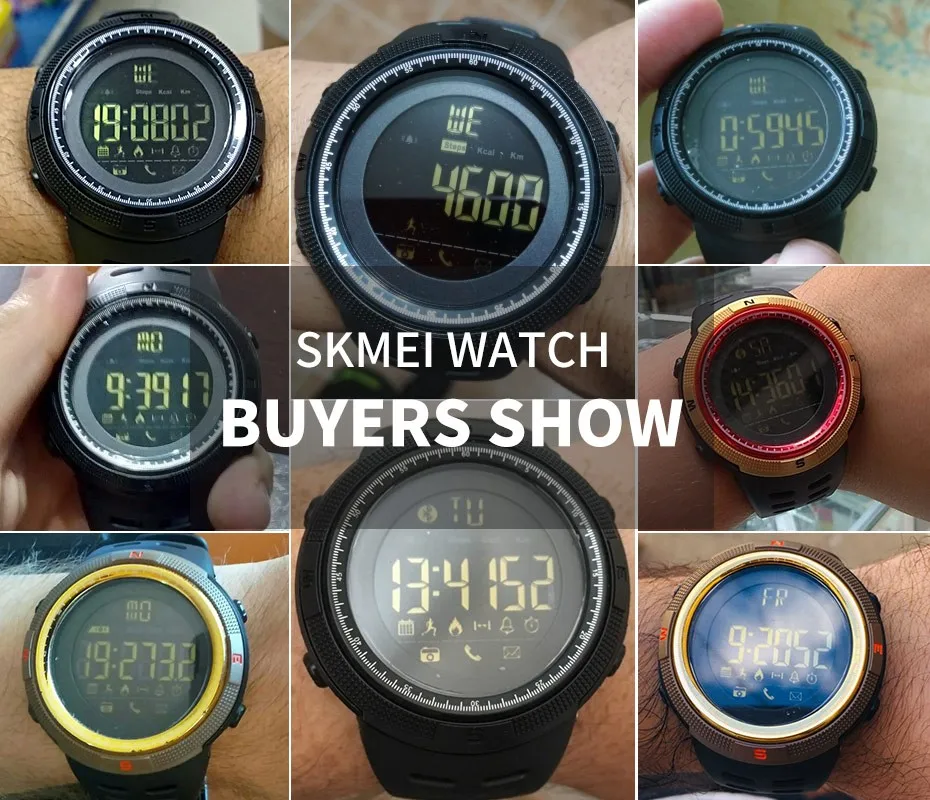 SKMEI Men Smart Watch Chrono Calories Pedometer Multi-Functions Sports Watches Reminder Digital Wristwatches Relogios 1250