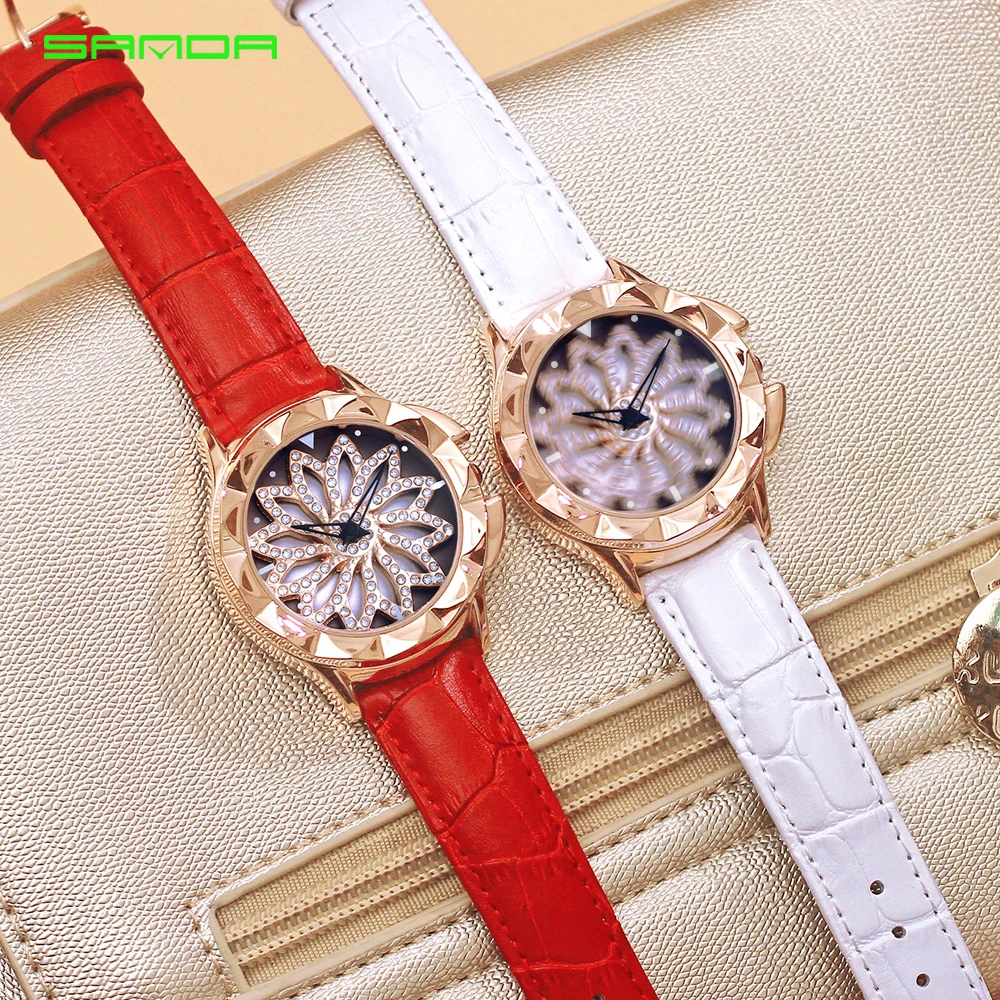 SANDA роскошные женские часы Дамская мода бриллиантовые ювелирные наручные
