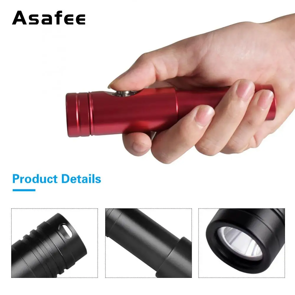 구매 Asafee 밤 다이빙 손전등 스쿠버 토치 18650 크리어 XM-L2 U4 LED 휴대용 방수 동굴 다이빙 토치