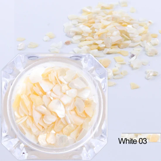 White 03 1 коробка Смешанные 3D неровные Ломтики украшения для ногтей градиентные камни блестки оболочки дизайн блестки стразы маникюр TR733 - Цвет: White 03