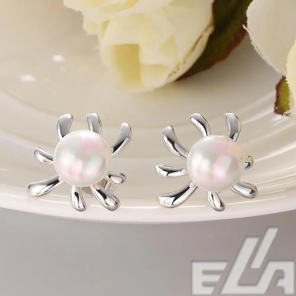 2014 New Fashion jewellery Platinum Plated artificial multi colored pearl earrings brincos femininos gift nice | Украшения и