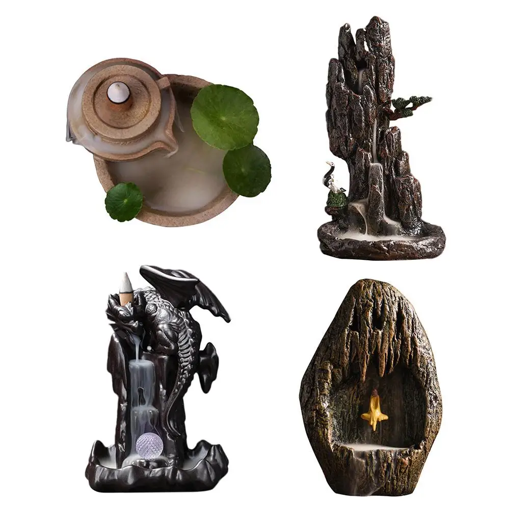 Backflow Incense Burner Mountain River Handicraft Incense Holder Innovative Ceramic Aromatherapy Stove Decoration Incense Holder