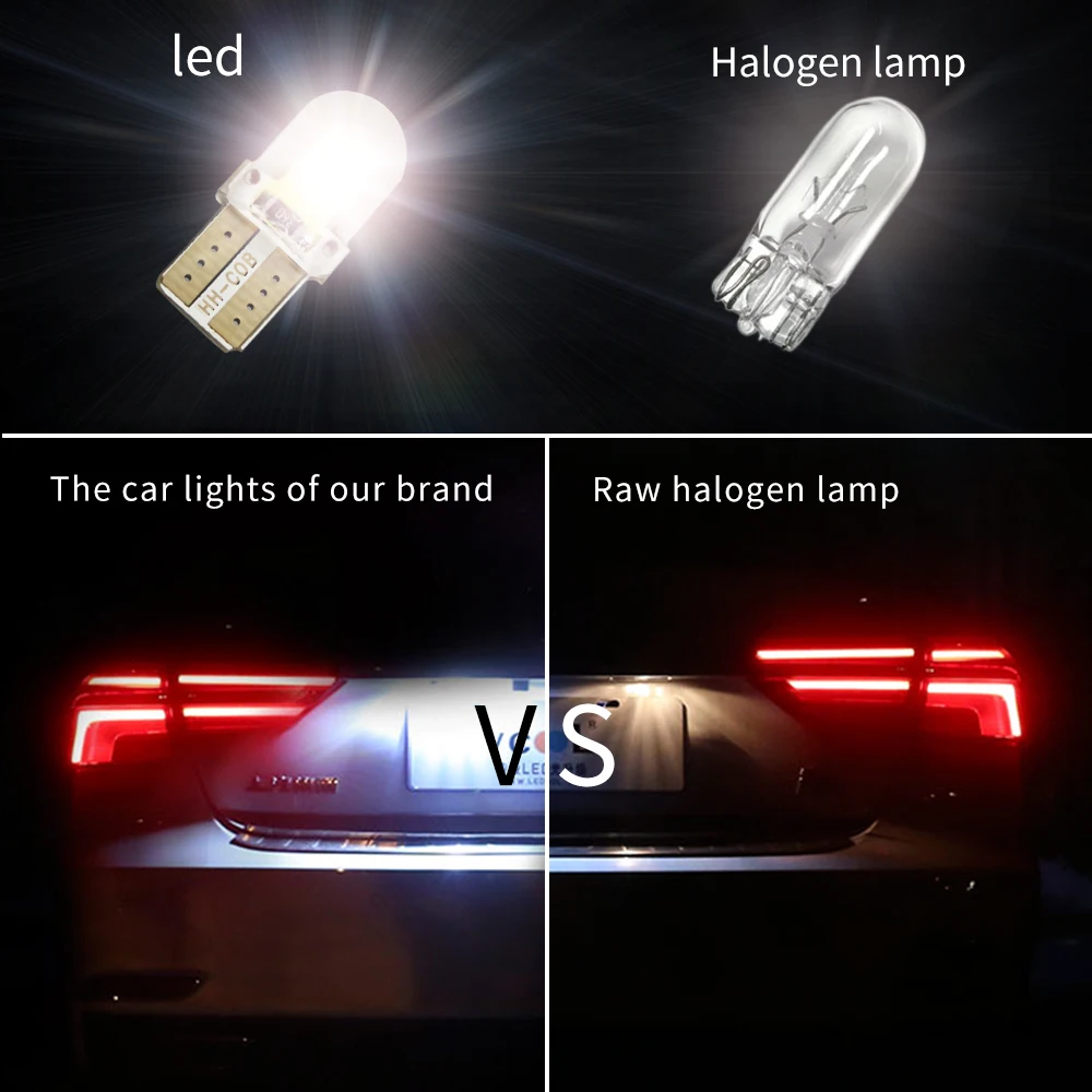 10Pcs 12V High Quality Auto t10 led w5w car lamp bulb 1w White 194 168 Car COB Super Bright trunk lights Turn Signal Light | Автомобили и