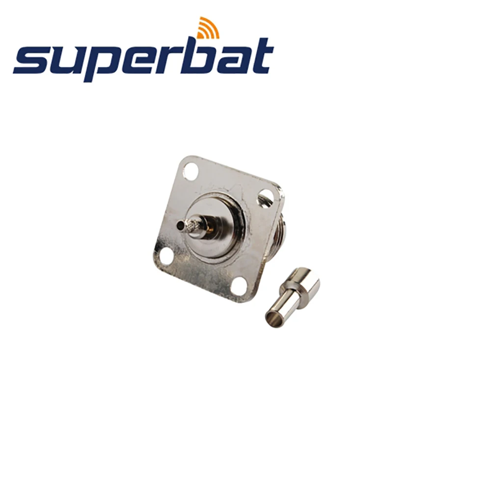 Superbat N Female Panel Mount 4-hole Crimp for RG174 RG188A RG316 LMR100 Coaxial Cable RF Connector