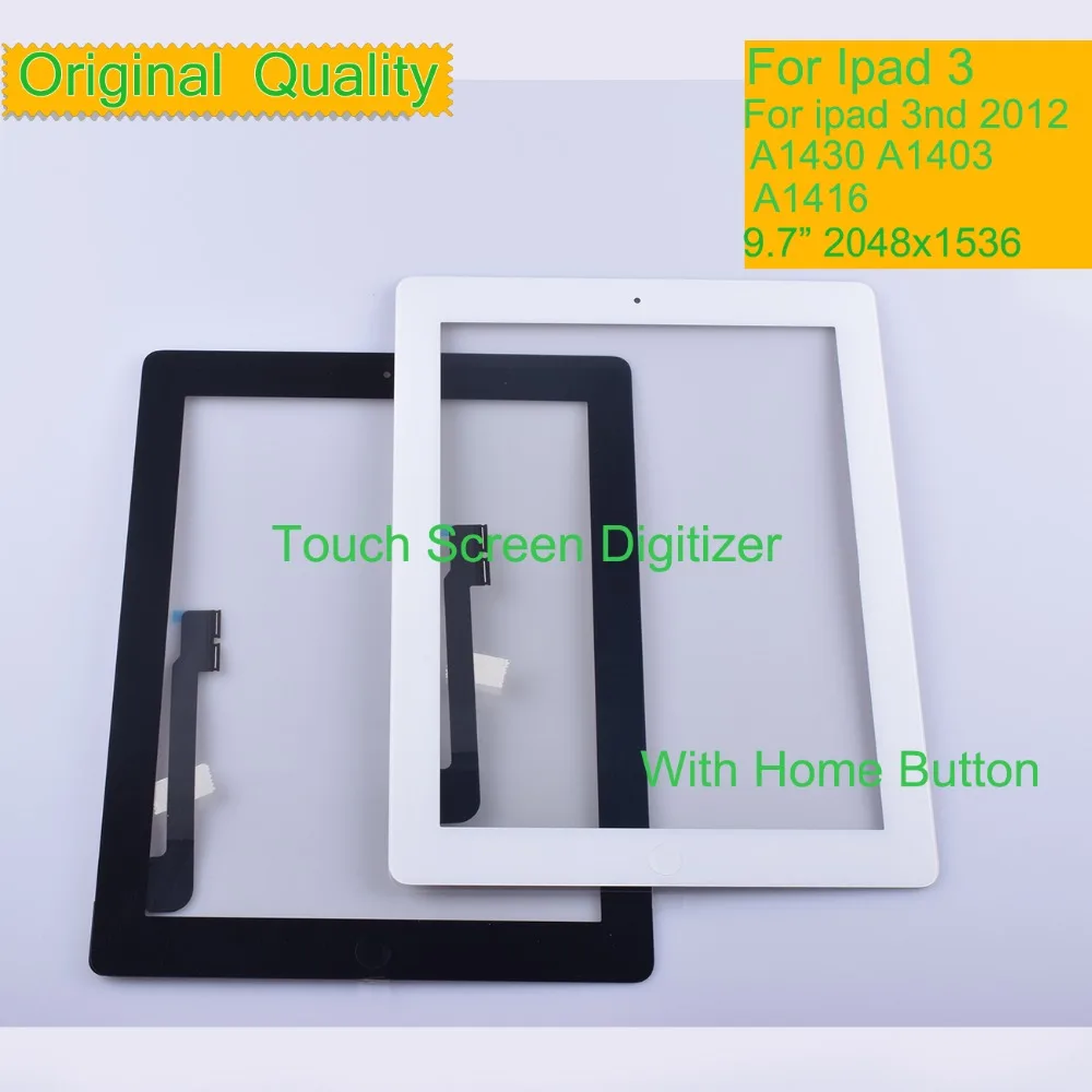 10 шт./лот оригинал для Apple iPad 3 3nd 2012 сенсорный экран дигитайзер передняя панель
