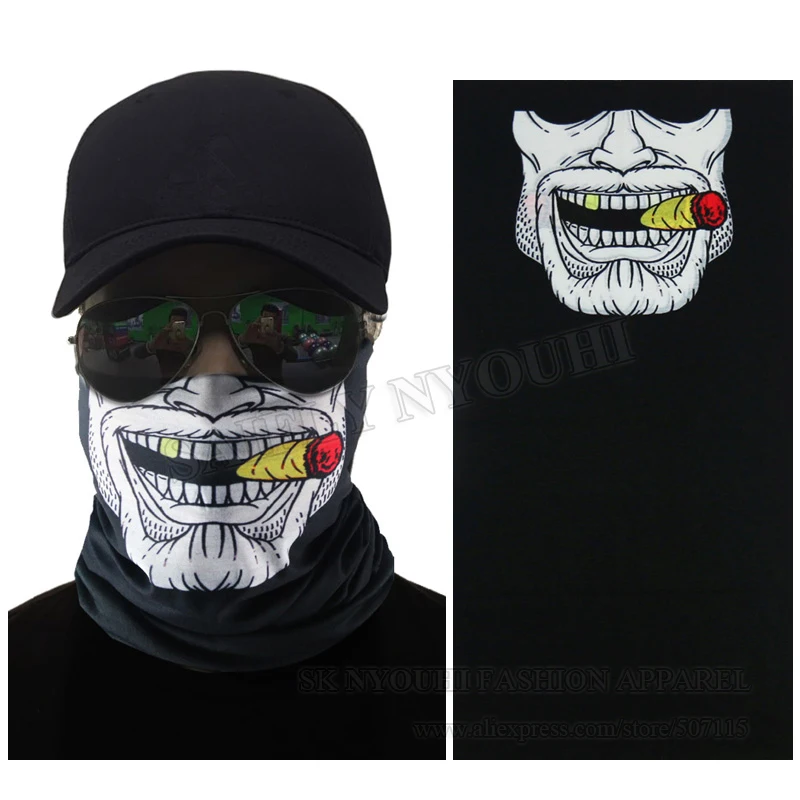 

Latest Fashion High Quality UPF 40 UV Protection Skull Half Face Mask Tube Face Shield Magic Scarf Bicycle Multifunction Bandana