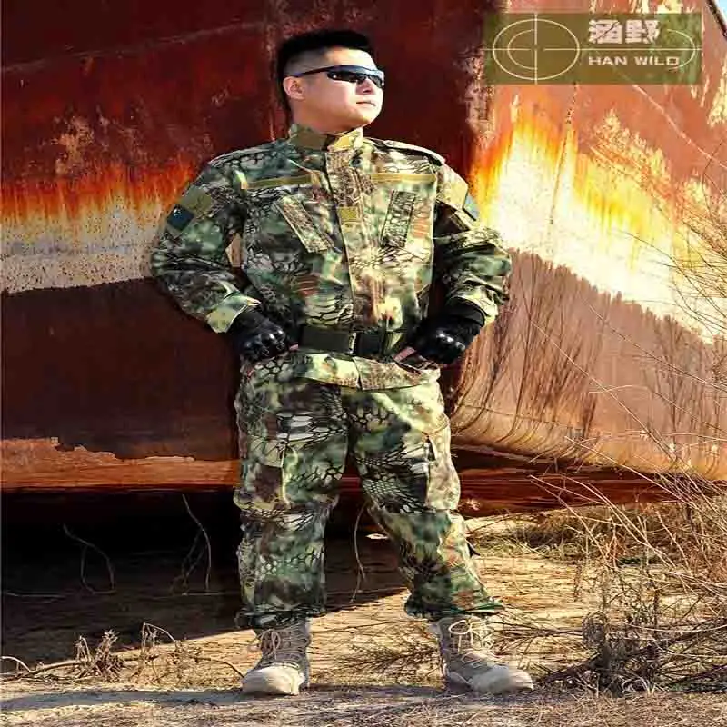 Men Tactical Military Suit Camouflage Hunting Airsoft Sniper Ghillie Army Combat Long Sleeve Coat Uniform War Game Clothes | Спорт и